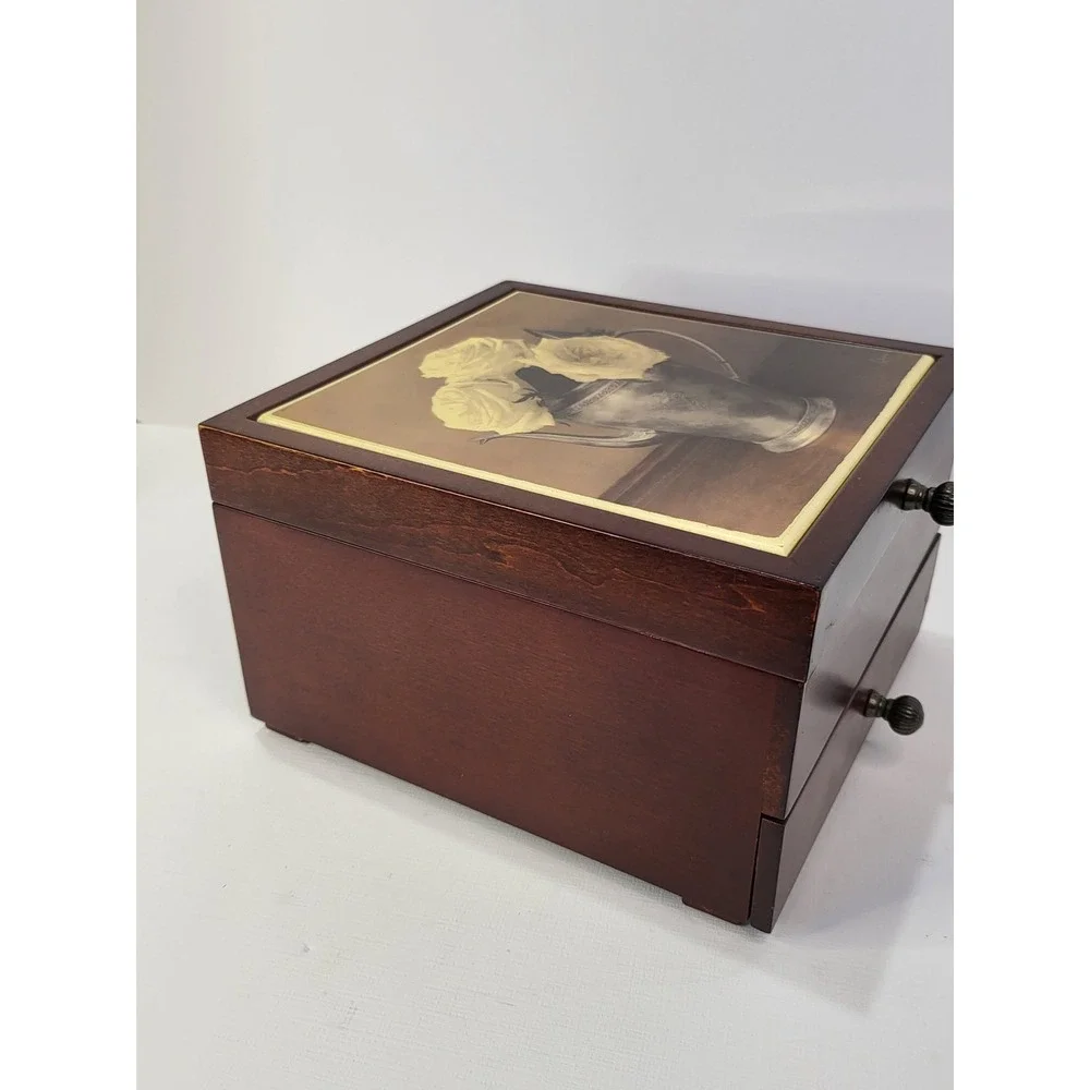 Vintage 2002 Tri Coastal Design Wood Jewelry Box Cristin Atria Cottagecore